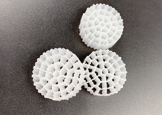 Mua Virgin HDPE 25 * 10MM Màu trắng MBBR Phân liệu lọc nhựa Vùng bề mặt lớn online manufacture