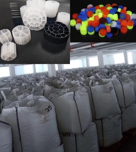 Phương tiện lọc màu trắng và đen MBBR với vật liệu HDPE nguyên chất cho xử lý nước thải