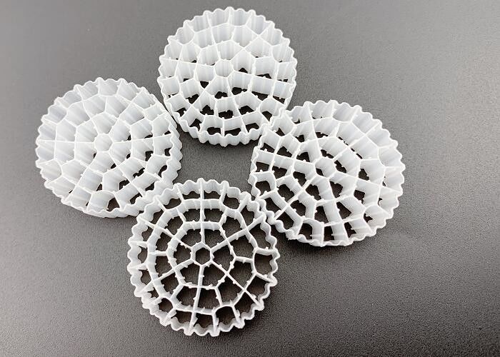 FDA PE37 25 * 10MM HDPE trắng MBBR môi trường lọc nổi